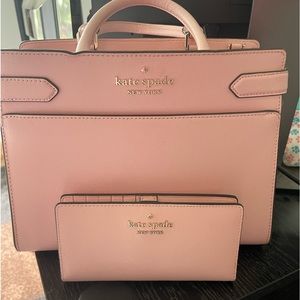 Kate Spade Chalk Pink Satchel and Matching Wallet